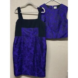 Rickie Freeman  Teri Jon Dress Purple Jacquard/Brocade Sleeveless  Set /Top